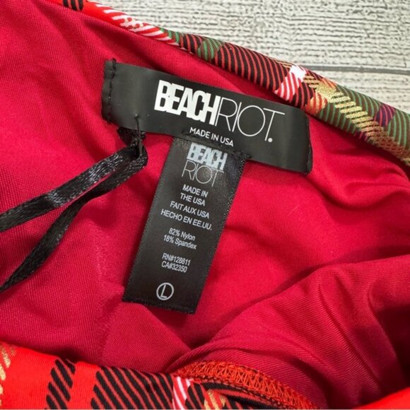 Revolve Beach Riot NWT Celine One Piece Swimsuit In Holiday Plaid - Picture 8 of 8